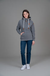 Sweat à capuche zippé Hera gris chiné foncé